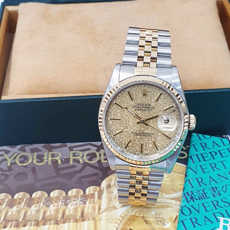 【大眾名錶】ROLEX 勞力士 16233 Datejust 蠔式日誌 印刷紀念T柱面 錶徑36mm 大眾名錶G230-1