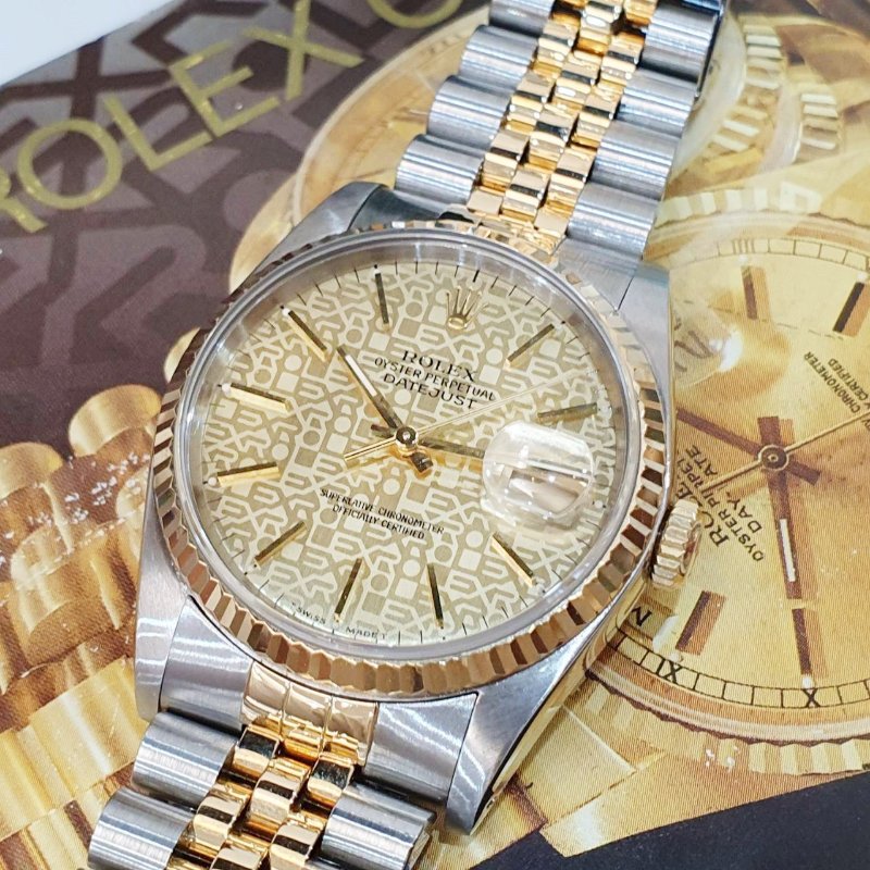 【大眾名錶】ROLEX 勞力士 16233 Datejust 蠔式日誌 印刷紀念T柱面 錶徑36mm 大眾名錶G230-8