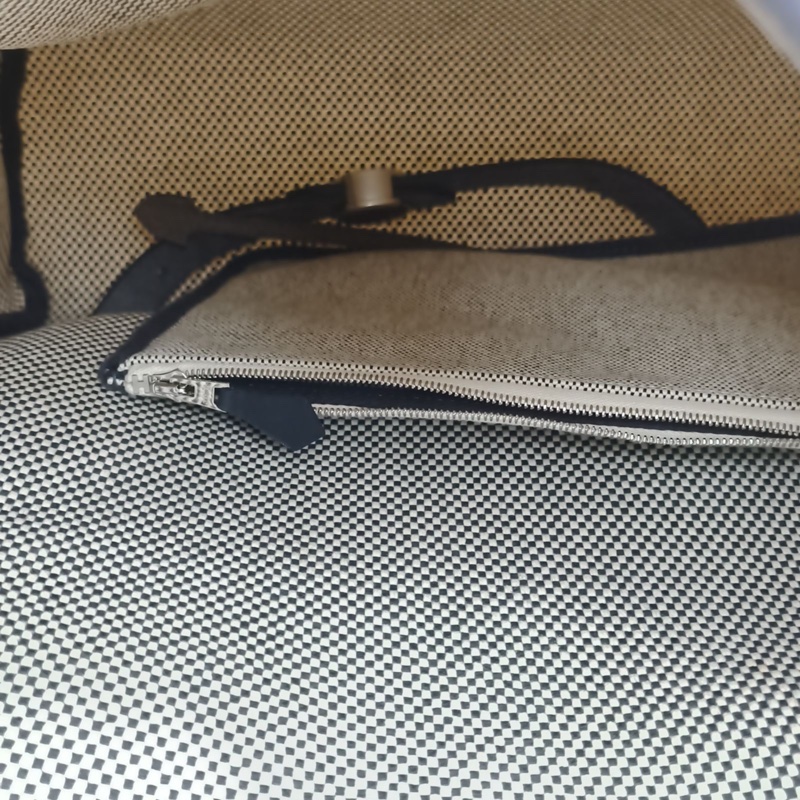 HERMES HERBAGadoszip雙肩包寶石藍帆布/牛皮Z刻銀扣-5