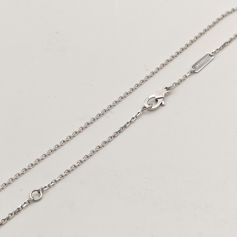 VAN CLEEF&ARPELS VintageAlhambra中號單花項鏈新扣18K白金/紫玉髓-3