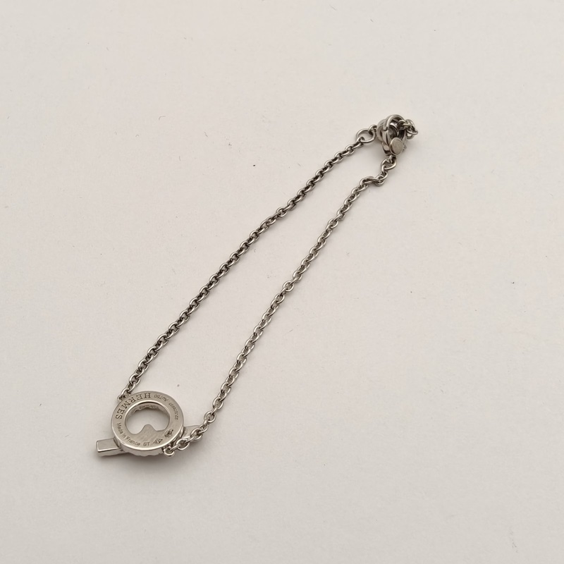 HERMES Finesse小Q手鏈滿鑽18K白金ST-2