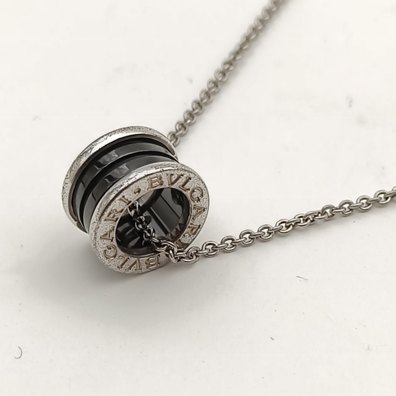 BVLGARI B.ZERO1彈簧項鏈慈善款AG925銀/黑陶瓷-1