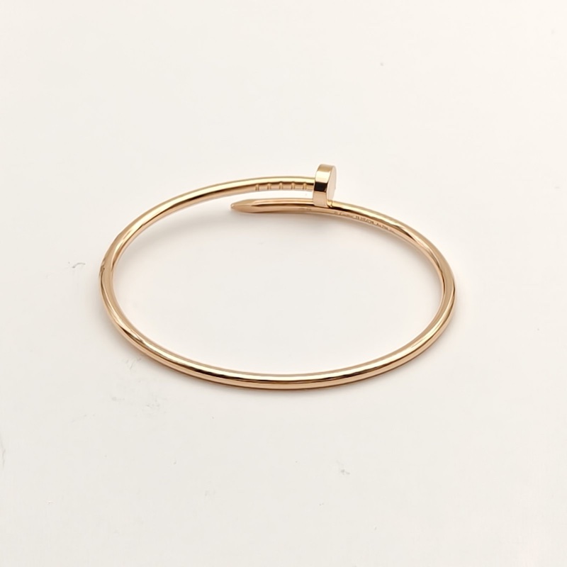CARTIER JUSTEUNCLOU釘子手鐲細款18K玫瑰金15號-4