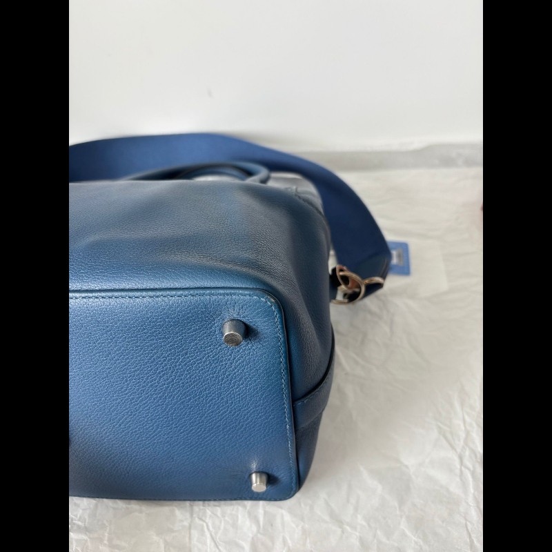 Hermes toolbox 20
牛奶盒子20
瑪瑙藍内拼珍珠灰銀扣
ec皮-7