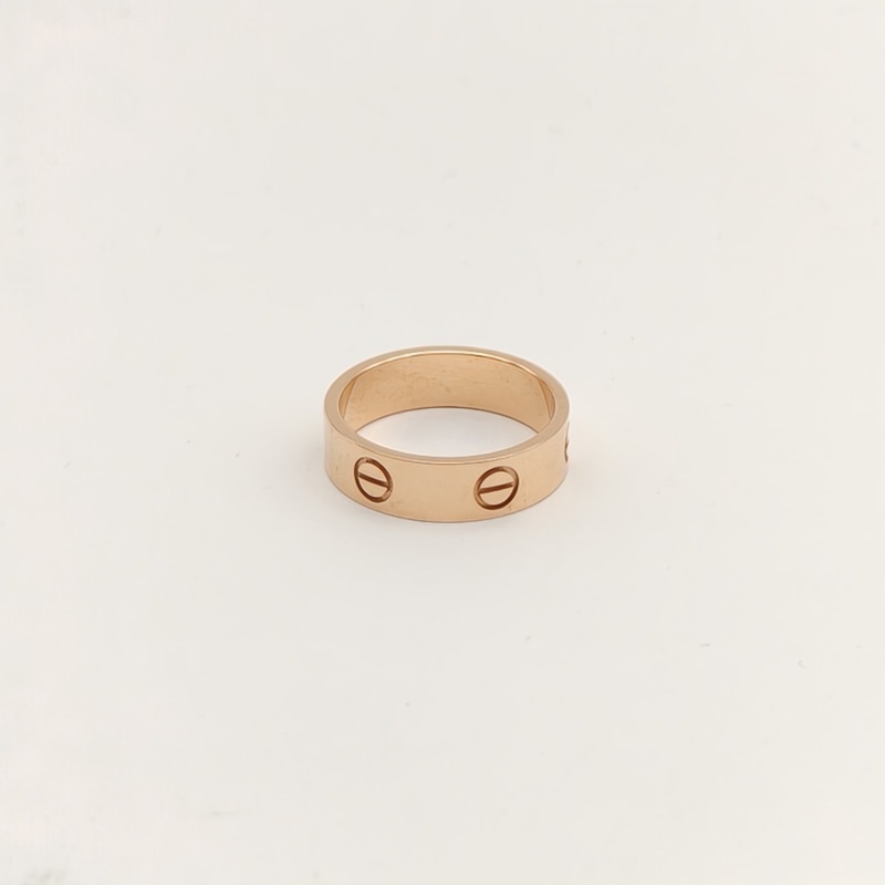 CARTIER LOVE18K金寬版戒指18K玫瑰金55-4