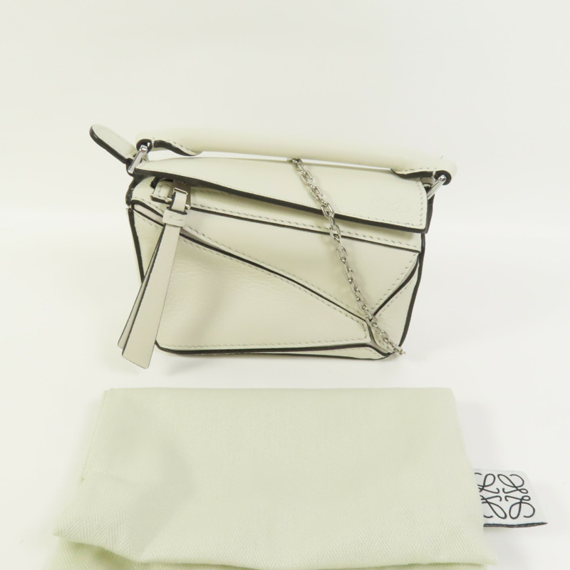 LOEWE 牛皮皮革Nano Puzzle手挽肩背兩用袋-10