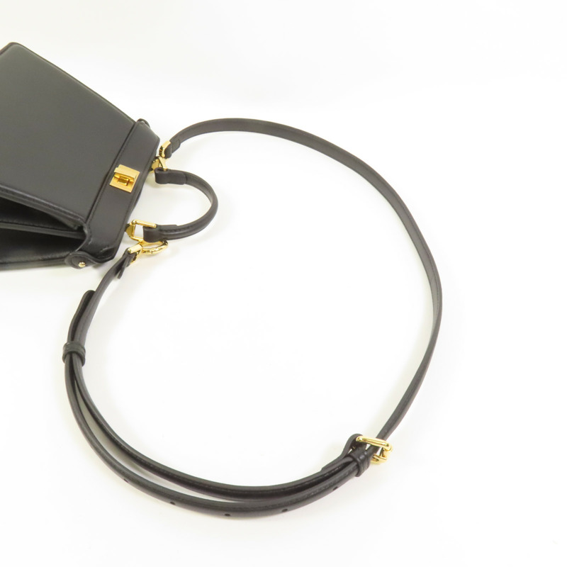 FENDI 牛皮皮革Iconic Peekaboo Micro手挽肩背兩用袋-5