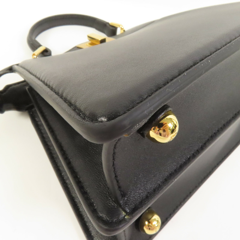 FENDI 牛皮皮革Iconic Peekaboo Micro手挽肩背兩用袋-12