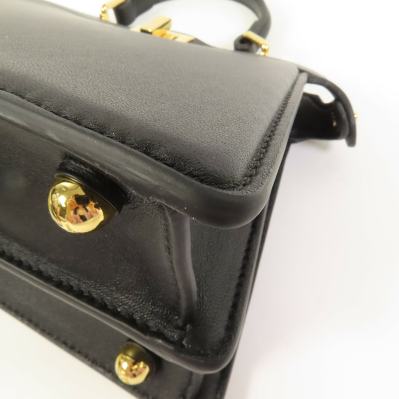 FENDI 牛皮皮革Iconic Peekaboo Micro手挽肩背兩用袋-14