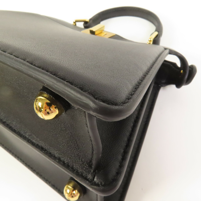 FENDI 牛皮皮革Iconic Peekaboo Micro手挽肩背兩用袋-15