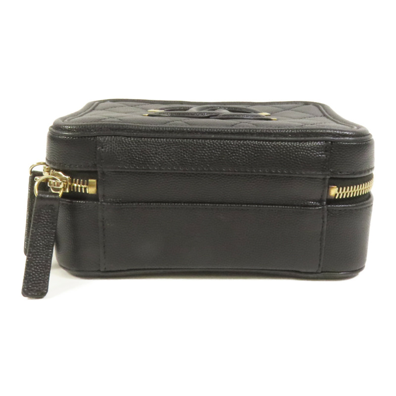 CHANEL 牛皮皮革Filigree Vanity Case手挽肩背兩用袋-3