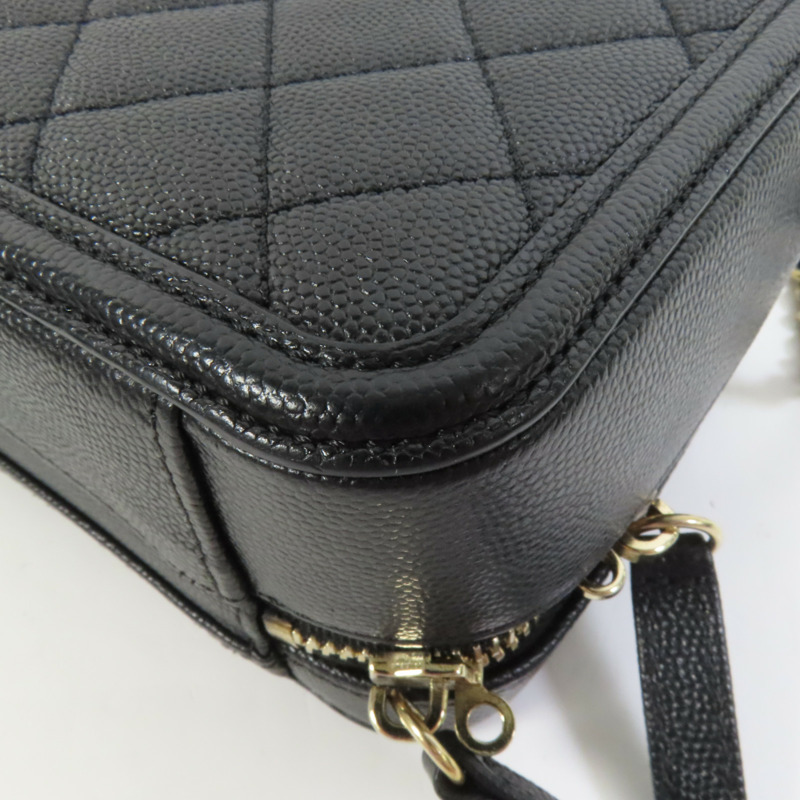 CHANEL 牛皮皮革Filigree Vanity Case手挽肩背兩用袋-15