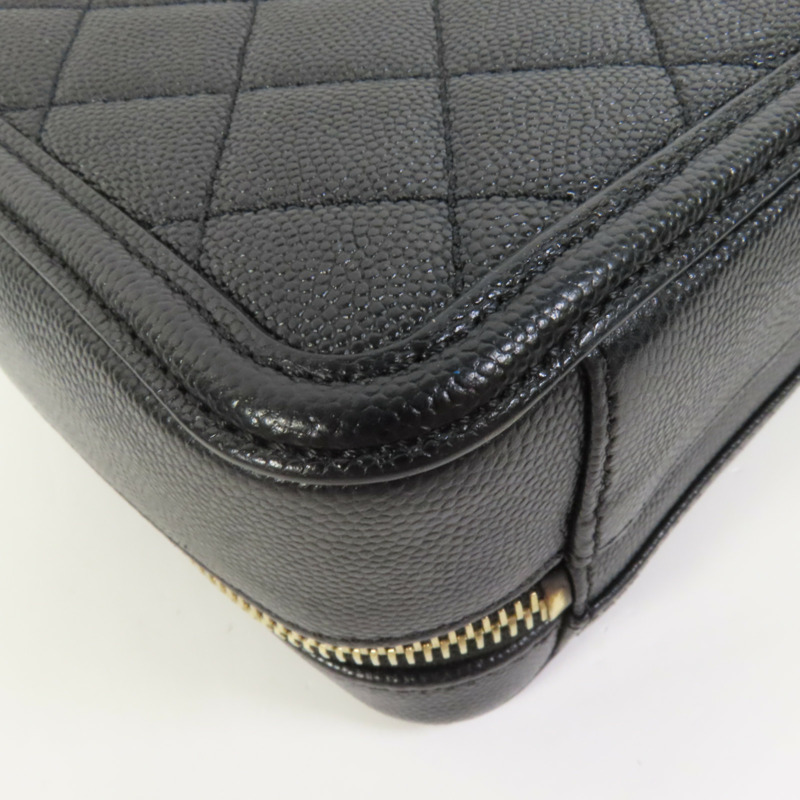 CHANEL 牛皮皮革Filigree Vanity Case手挽肩背兩用袋-16