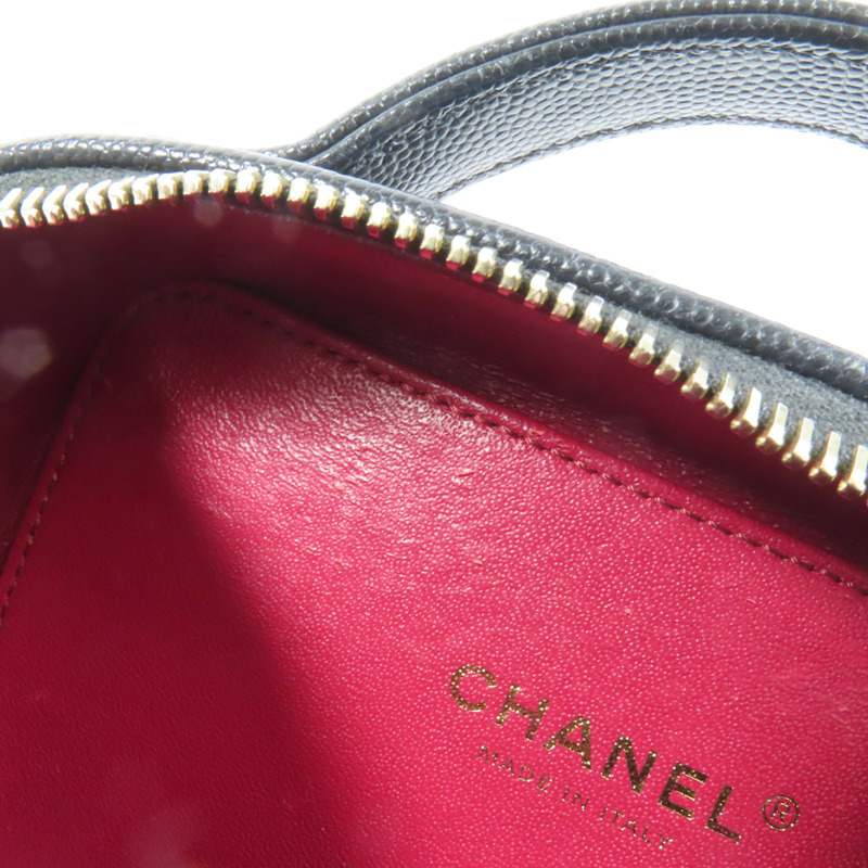 CHANEL 牛皮皮革Filigree Vanity Case手挽肩背兩用袋-19