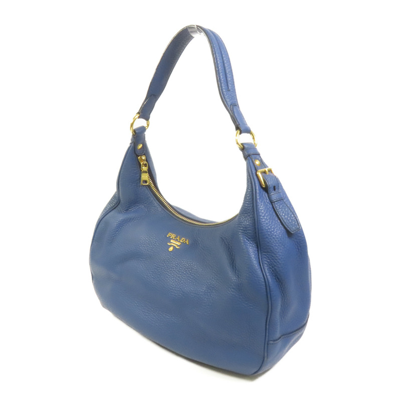 PRADA 牛皮皮革Shoulder Bag金扣肩背袋-2