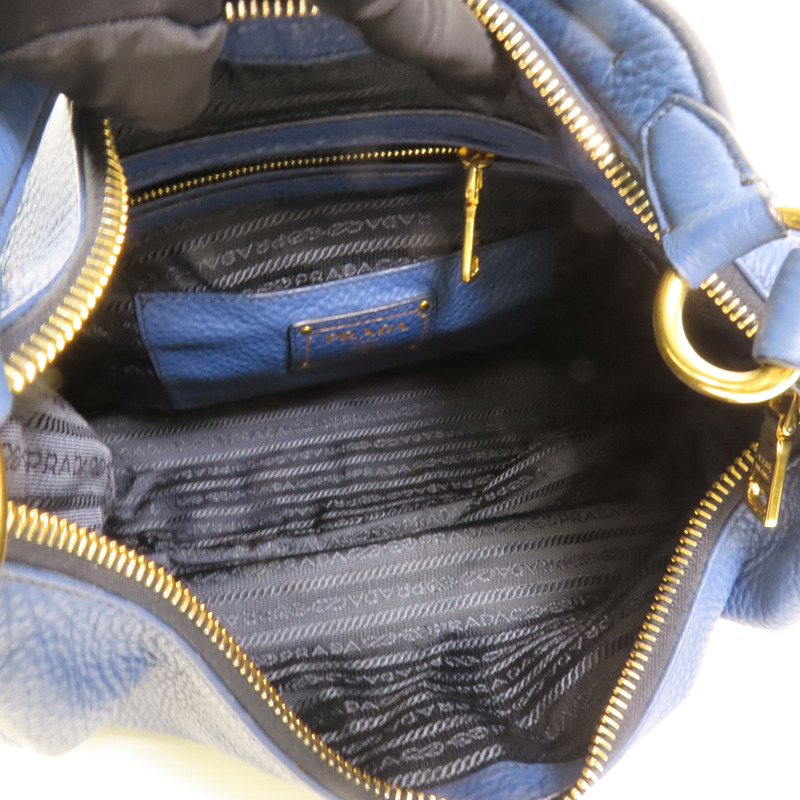 PRADA 牛皮皮革Shoulder Bag金扣肩背袋-4