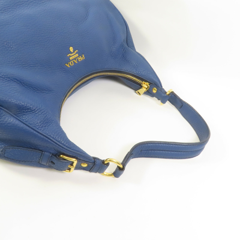 PRADA 牛皮皮革Shoulder Bag金扣肩背袋-5