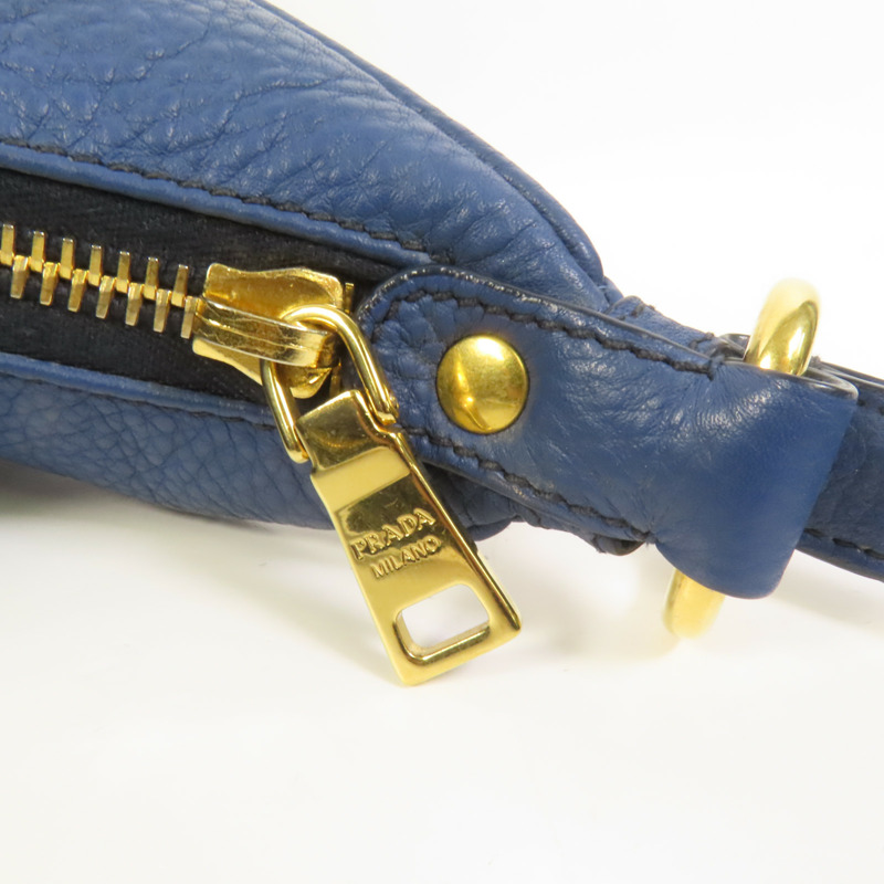 PRADA 牛皮皮革Shoulder Bag金扣肩背袋-6