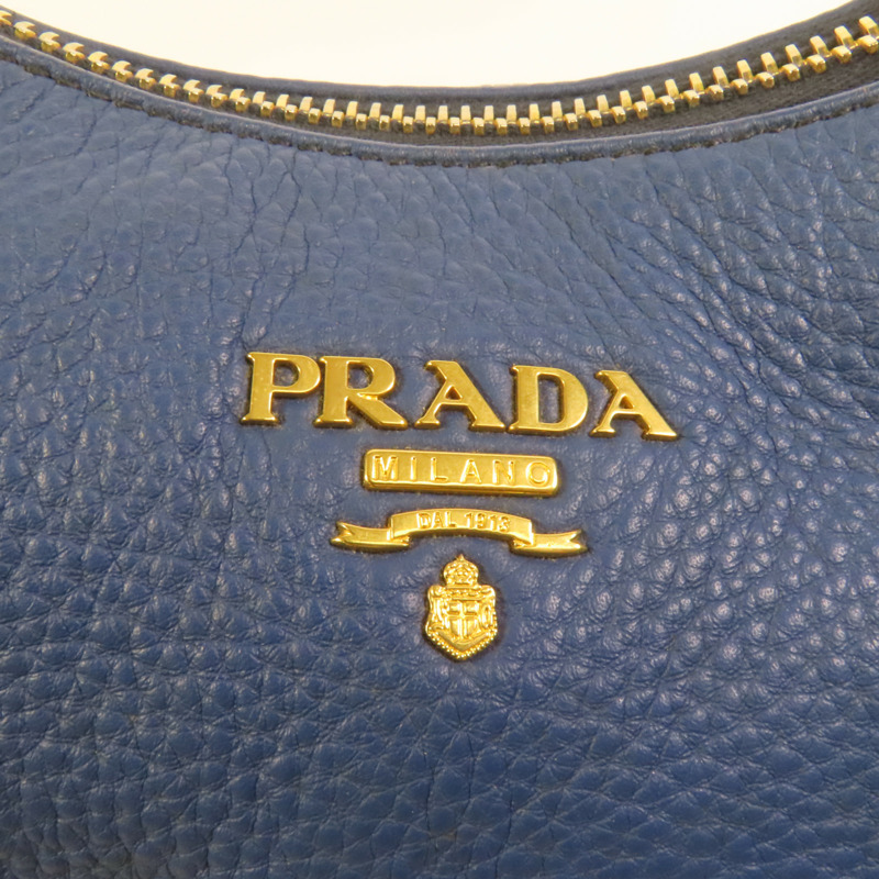 PRADA 牛皮皮革Shoulder Bag金扣肩背袋-7