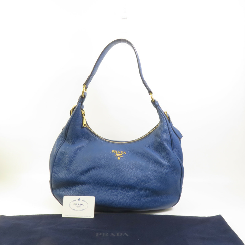 PRADA 牛皮皮革Shoulder Bag金扣肩背袋-11