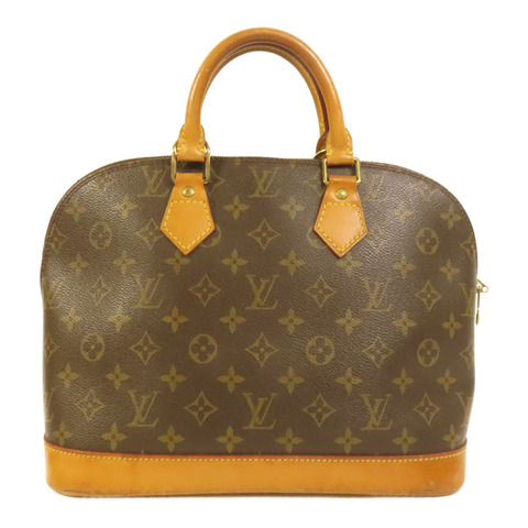 LOUIS VUITTON Monogram Alma金扣手挽袋棕色