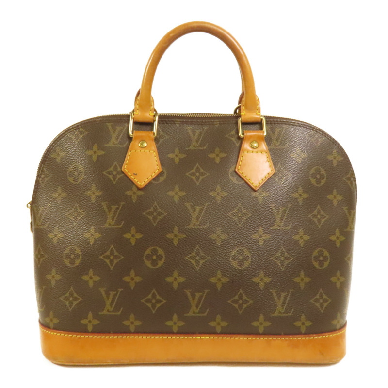 LOUIS VUITTON Monogram Alma金扣手挽袋棕色-1