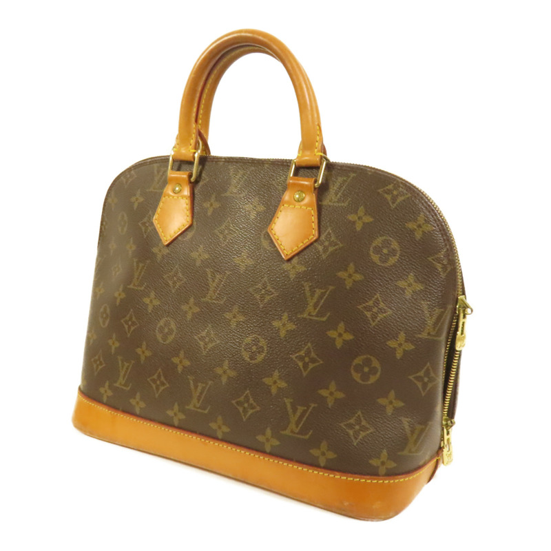 LOUIS VUITTON Monogram Alma金扣手挽袋棕色-2