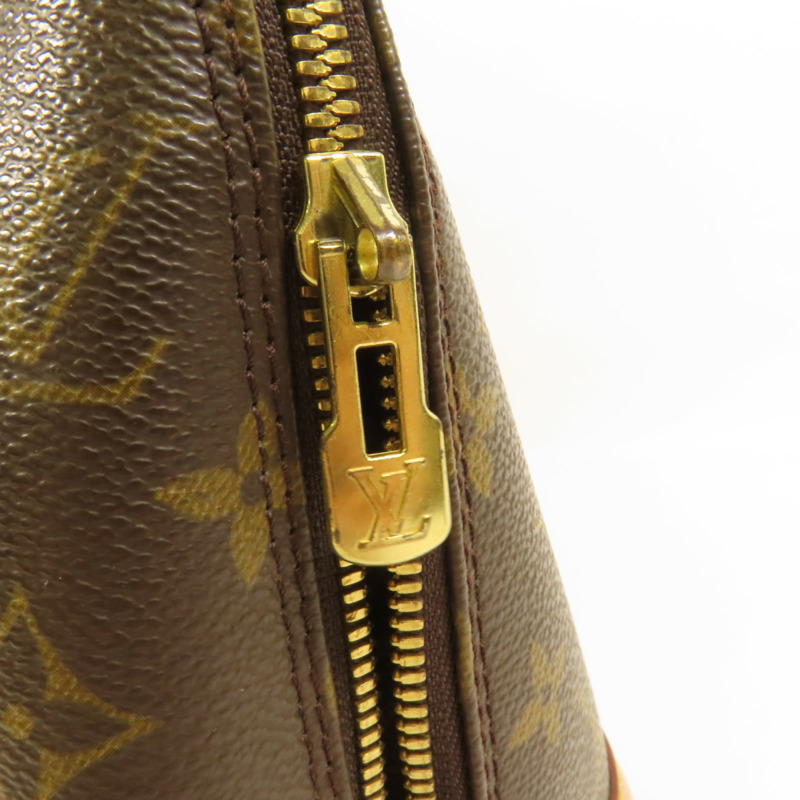 LOUIS VUITTON Monogram Alma金扣手挽袋棕色-7