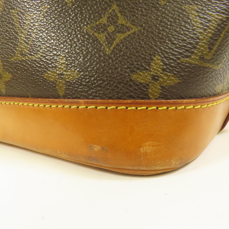 LOUIS VUITTON Monogram Alma金扣手挽袋棕色-16