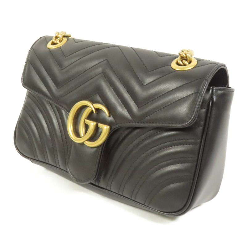 GUCCI 牛皮皮革GG Marmont鏈帶肩背袋-2