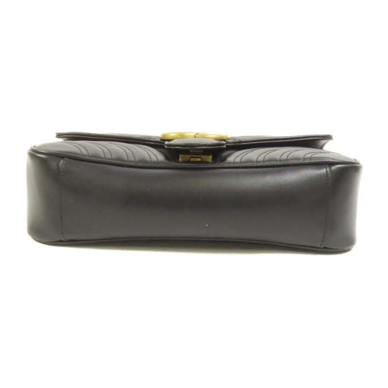 GUCCI 牛皮皮革GG Marmont鏈帶肩背袋-3