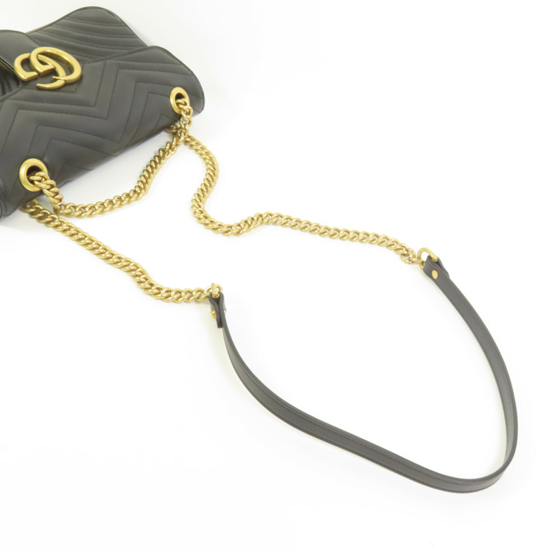 GUCCI 牛皮皮革GG Marmont鏈帶肩背袋-4