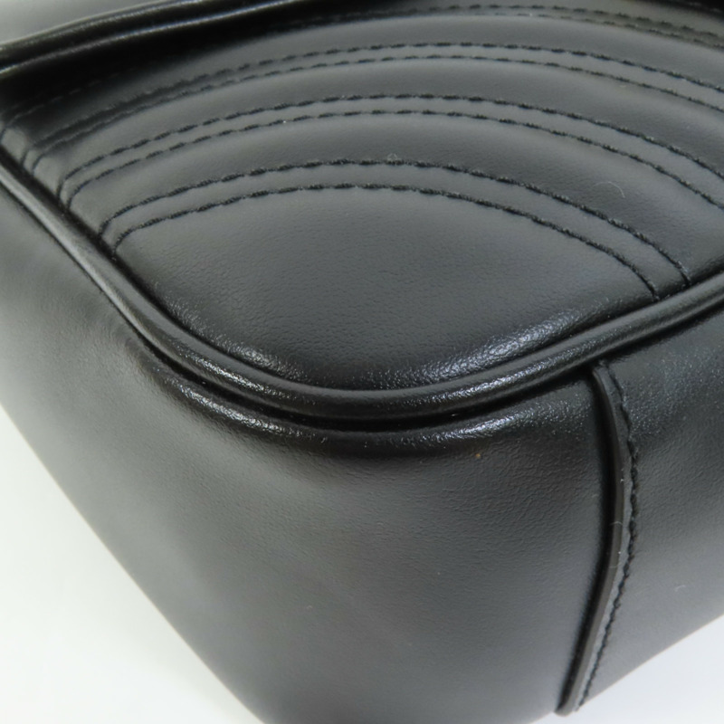 GUCCI 牛皮皮革GG Marmont鏈帶肩背袋-11