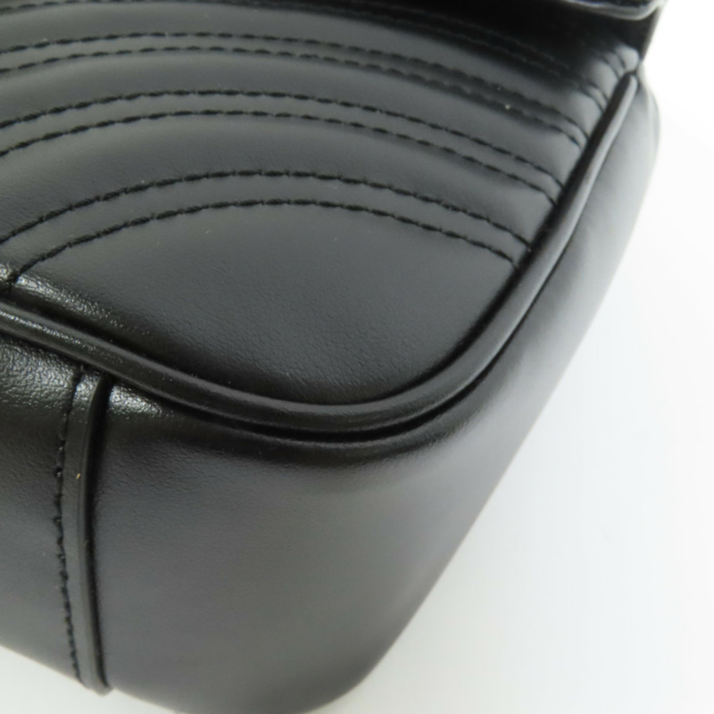 GUCCI 牛皮皮革GG Marmont鏈帶肩背袋-12