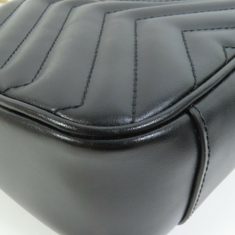 GUCCI 牛皮皮革GG Marmont鏈帶肩背袋-13