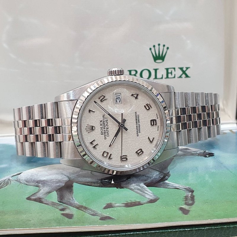 【大眾名錶】ROLEX 勞力士 16234 Datejust 白紀念數字面 原面未翻寫 錶徑36mm 大眾名錶B1239-2