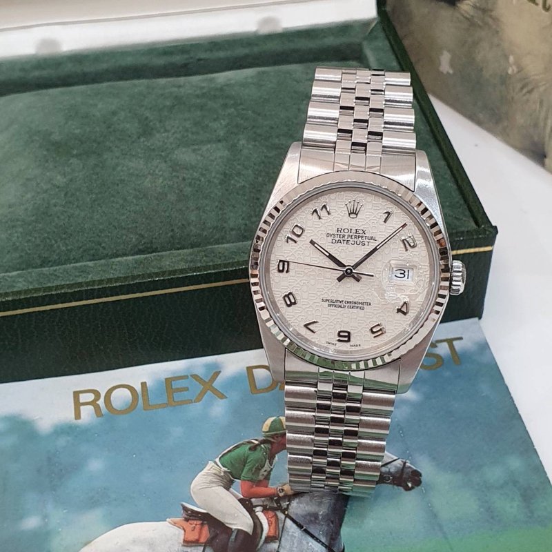 【大眾名錶】ROLEX 勞力士 16234 Datejust 白紀念數字面 原面未翻寫 錶徑36mm 大眾名錶B1239-3