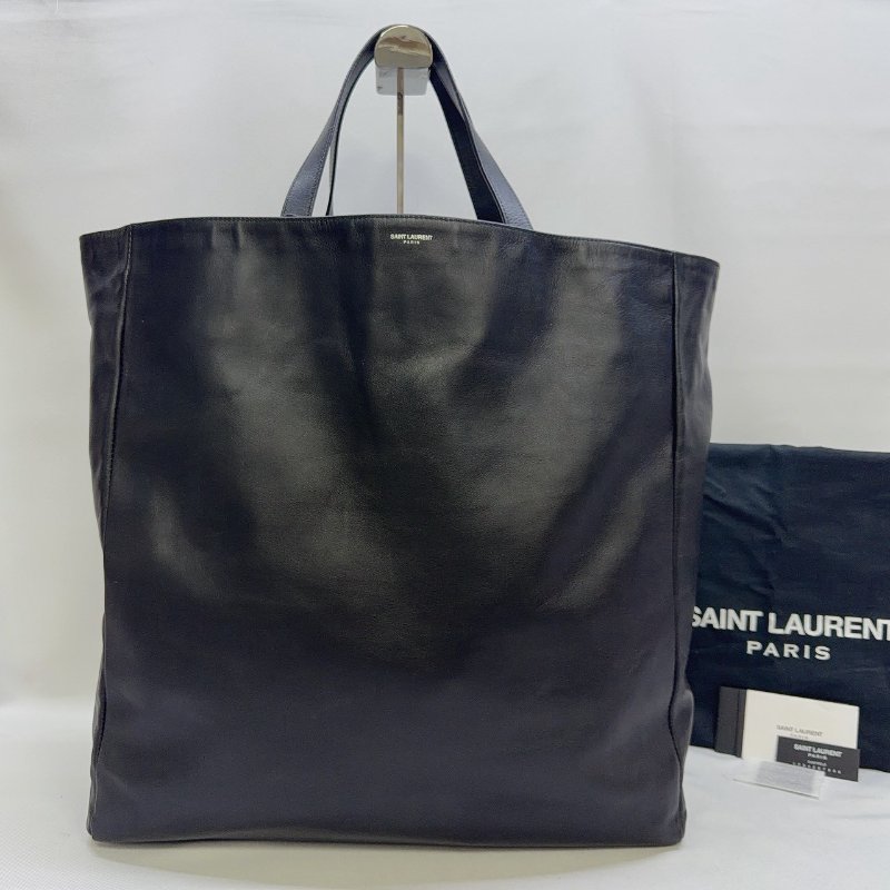 YSL 全皮革直立式手提托特包-0