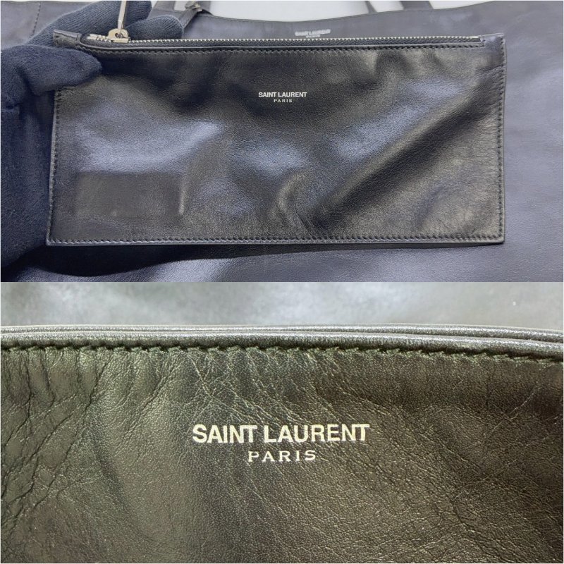 YSL 全皮革直立式手提托特包-6