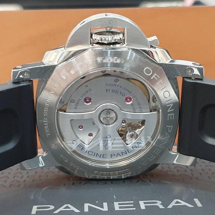 【大眾名錶】PANERAI沛納海 PAM01359 菸草三明治面盤 2017/05 藍色小秒針 大眾名錶B1240-5
