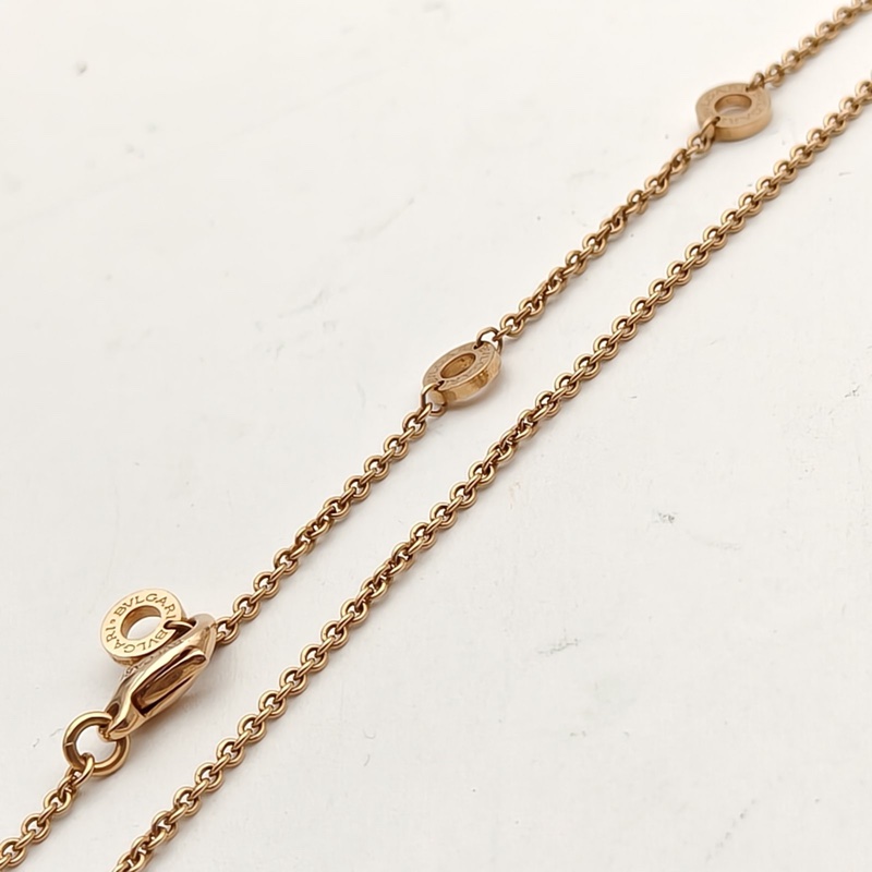 BVLGARI B.ZERO1彈簧項鏈三環扣18K玫瑰金/白陶瓷項鏈-3