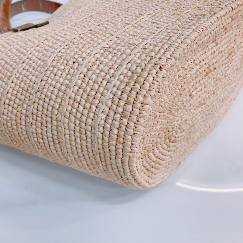 MS0618 Celine 思琳 草編 草織 經典手提包 單肩包 棕色牛皮 金扣 Supple Panier Teen Raffia Beige Brown x GHW-7