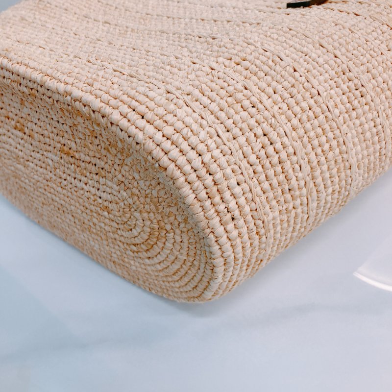 MS0618 Celine 思琳 草編 草織 經典手提包 單肩包 棕色牛皮 金扣 Supple Panier Teen Raffia Beige Brown x GHW-8