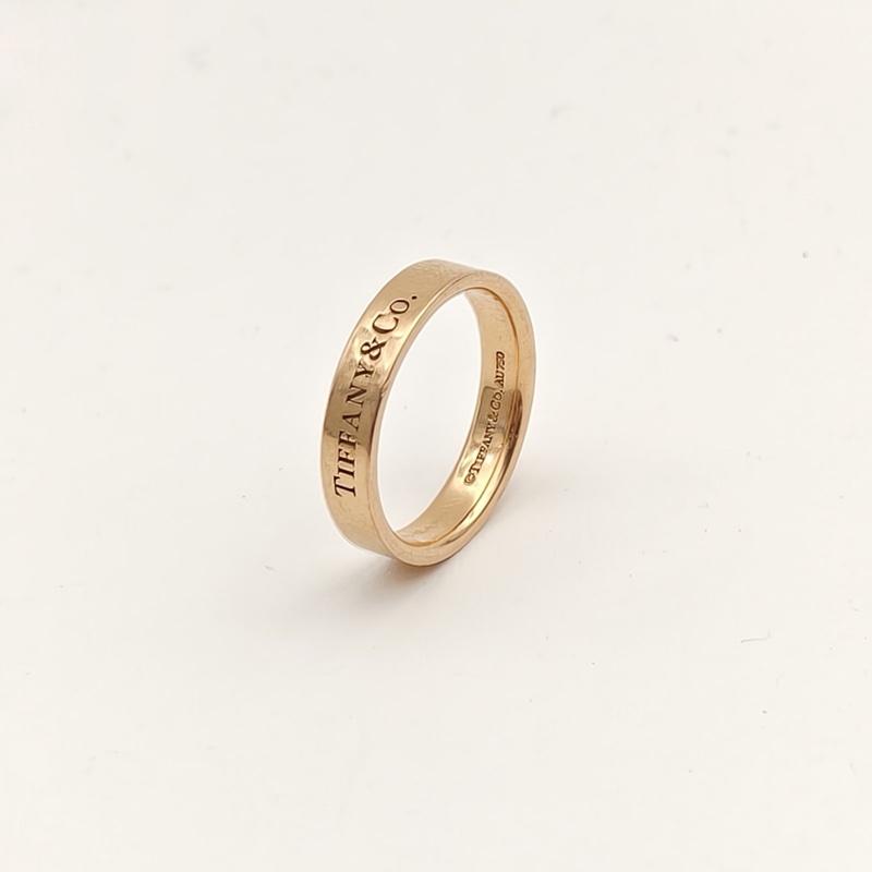 TIFFANY&CO 18K玫瑰金玫瑰金素圈戒指54-3