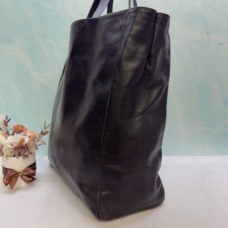 YSL 全皮革直立手提托特包-2