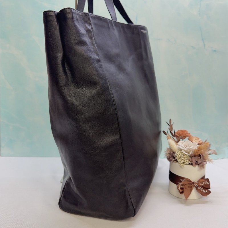 YSL 全皮革直立手提托特包-3