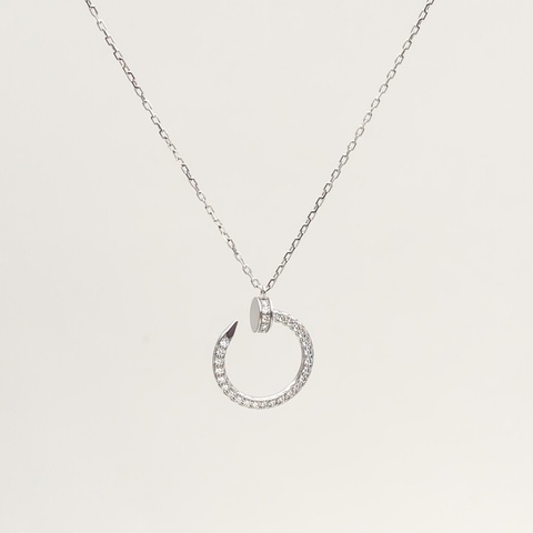 CARTIER JUSTEUNCLOU釘子滿鑽項鏈鏈墜18K白金/鑽石