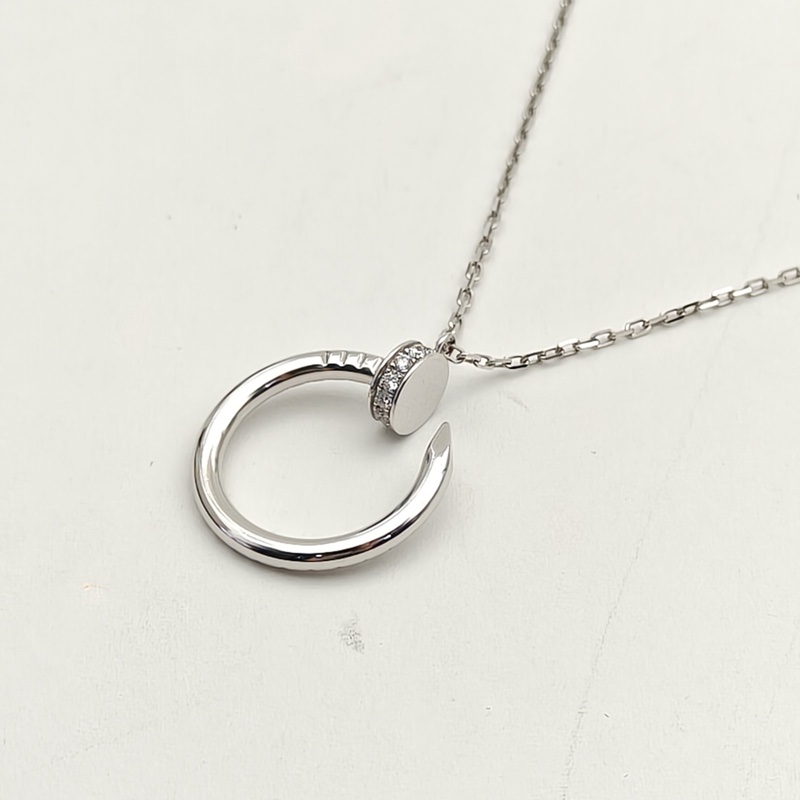 CARTIER JUSTEUNCLOU釘子滿鑽項鏈鏈墜18K白金/鑽石-2