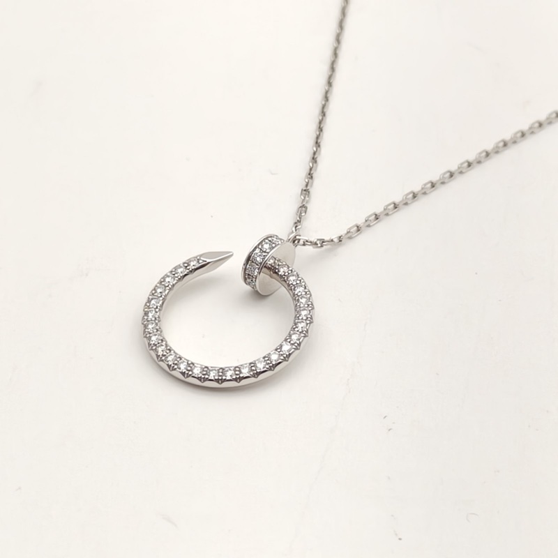 CARTIER JUSTEUNCLOU釘子滿鑽項鏈鏈墜18K白金/鑽石-3