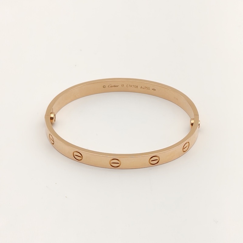 CARTIER LOVE寬版手鐲18K玫瑰金17號-1